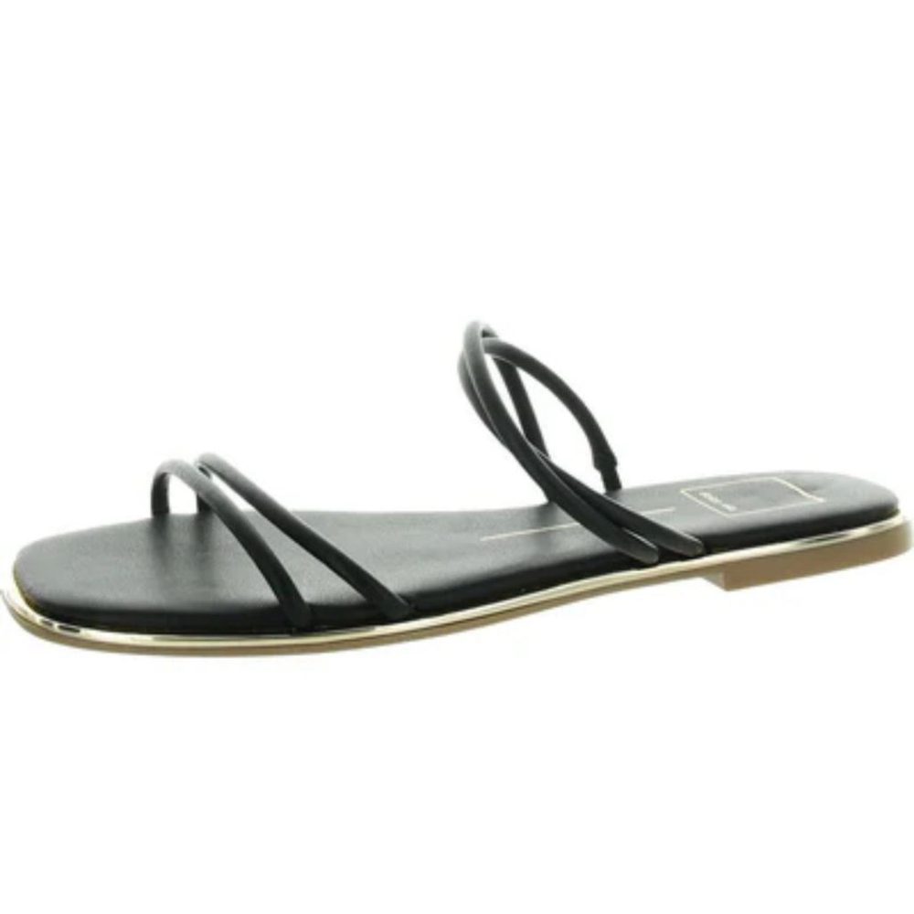 Dolce Vita Flat Sandals Black/Gold Size 8